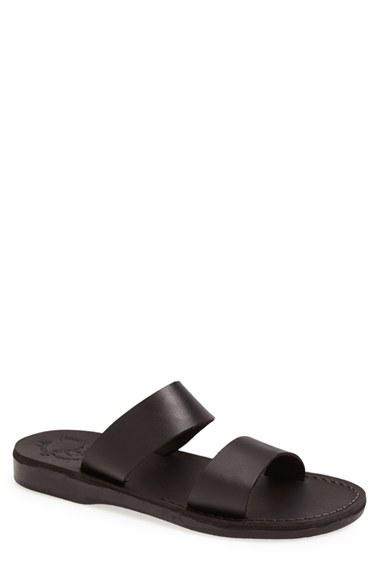 Men's Jerusalem Sandals 'aviv' Leather Sandal -7.5us / 40eu - Black