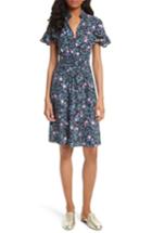 Women's Rebecca Taylor Ruby Floral Smocked Silk Dress - Blue