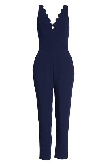 Women's Adelyn Rae Scallop Neck Jumpsuit
