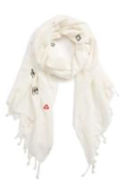 Women's Madewell Embroidered Making Faces Scarf, Size - Ivory
