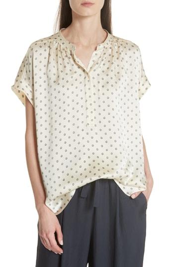 Women's Vince Leaf Foulard Sik Blouse - Ivory