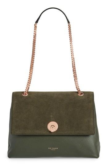Ted Baker London Sophina Suede Shoulder Bag - Green