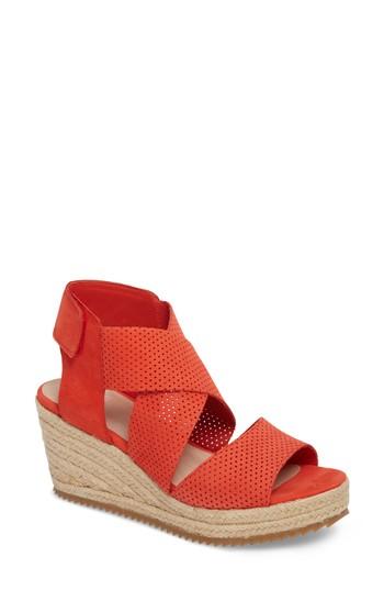 Women's Eileen Fisher 'willow' Espadrille Wedge Sandal M - Orange