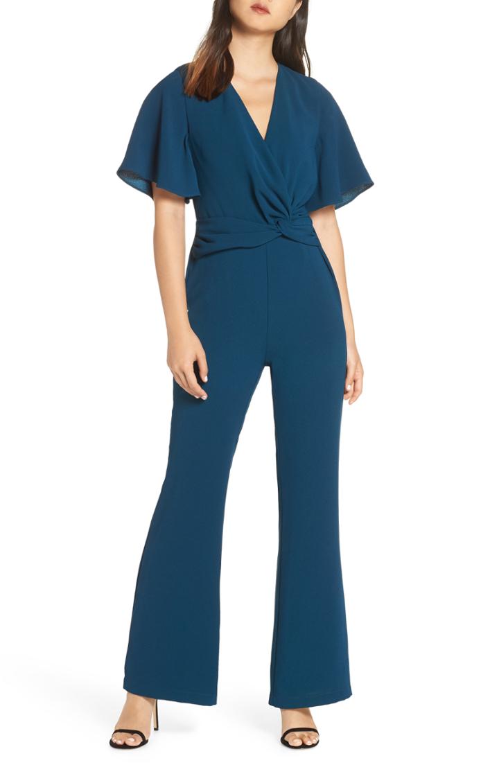 Women's Maggy London Crepe Cold Shoulder Jumpsuit