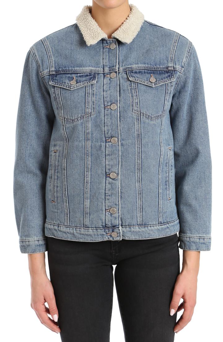 Women's Mavi Jeans Karla Mid-90s Denim & Fleece Jacket - Blue