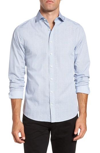 Men's Gant Dot Fitted Sport Shirt - Blue