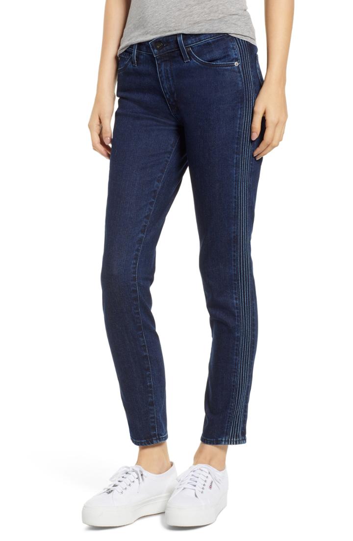 Women's Ag The Prima Pintuck Ankle Cigarette Jeans - Blue