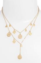 Women's Rebecca Minkoff Etched Coins Double Layer Necklace