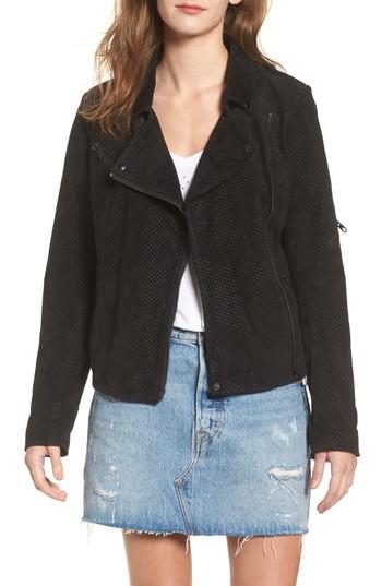 Women's Stone Row Motorin Suede Jacket - Black