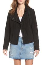 Women's Stone Row Motorin Suede Jacket - Black
