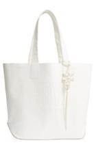 Frye Carson Perforated Logo Leather Tote - White