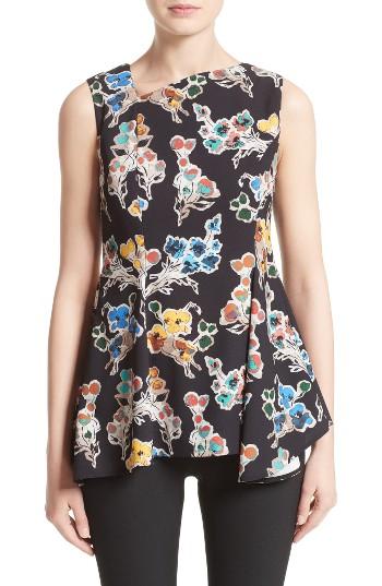 Women's Jason Wu Floral Print Asymmetrical Draped Top