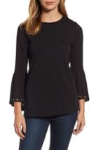 Women's Michael Michael Kors High/low Bell Sleeve Top - Black