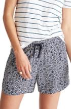Women's Madewell Print Drapey Pull-on Shorts - Blue