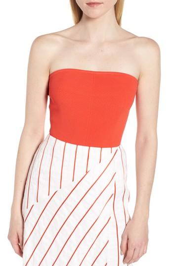 Women's Lewit Ribbed Tube Top - Red