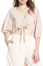 Women's Chriselle X J.o.a. Ruched Front Crop Top - Pink
