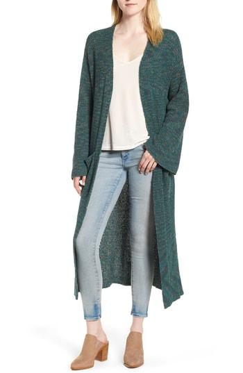 Women's Hinge Marled Long Cardigan, Size /x-small - Green