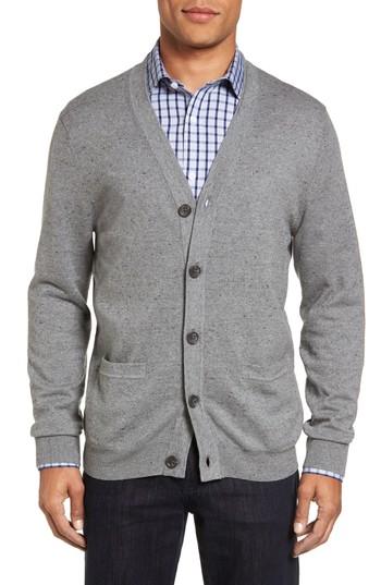 Men's Nordstrom Men's Shop V-neck Cardigan, Size - Grey