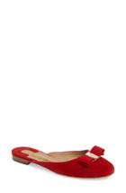 Women's Salvatore Ferragamo Rounded Toe Bow Mule .5 B - Red