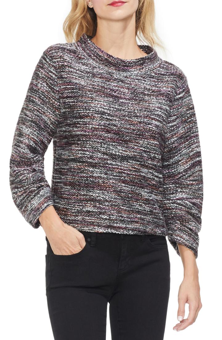 Women's Vince Camuto Gathered Sleeve Marled Sweater - Red