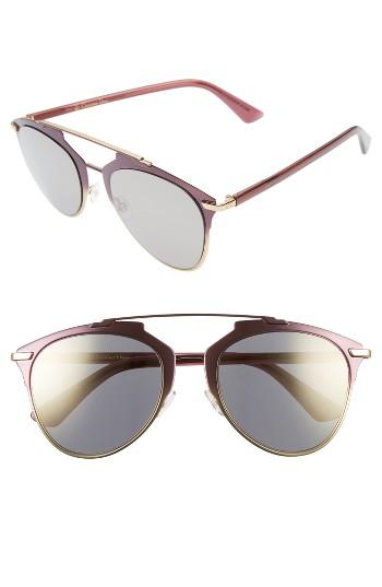 Women's Dior Reflected 52mm Brow Bar Sunglasses - Mt Pink Havana