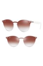 Women's Ray-ban Blaze 137mm Wayfarer Mirrored Shield Sunglasses - Red Gradient Mirror