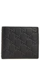 Men's Gucci Logo Embossed Calfskin Leather Wallet - Black