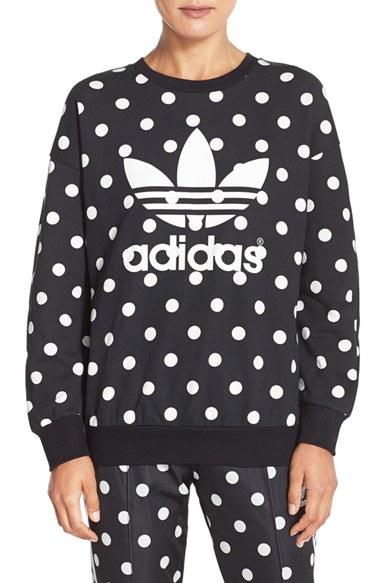 Women's Adidas Originals 'dots All Over' Trefoil Print Sweatshirt