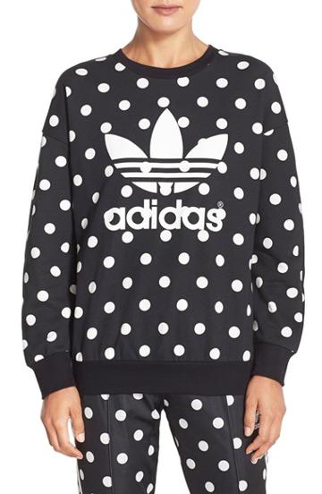 Women's Adidas Originals 'dots All Over' Trefoil Print Sweatshirt