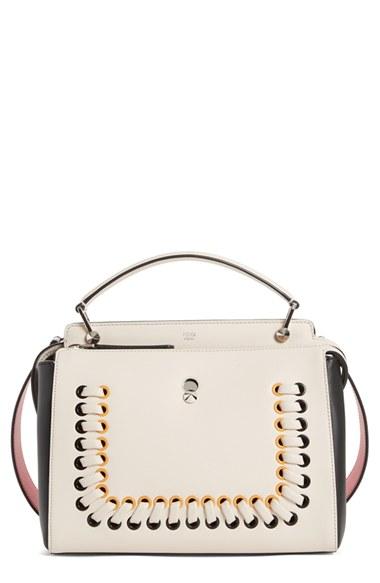 Fendi Dotcom Tricolor Whipstich Calfskin Satchel -