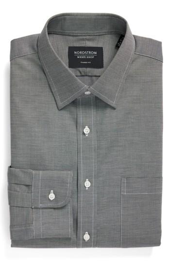Men's Nordstrom Men's Shop Classic Fit Non-iron Solid Dress Shirt .5 - 33 - Grey
