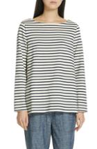 Women's Eileen Fisher Stripe Organic Cotton Top, Size - Ivory