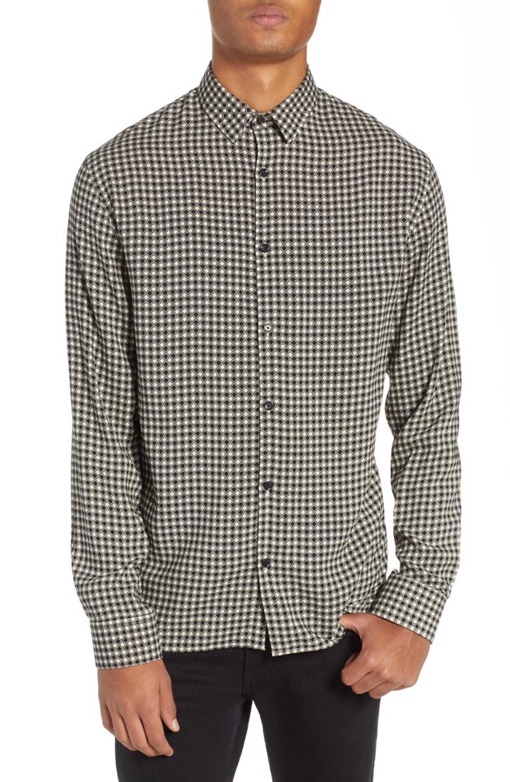 Men's The Kooples Diamond Pattern Sport Shirt - Beige