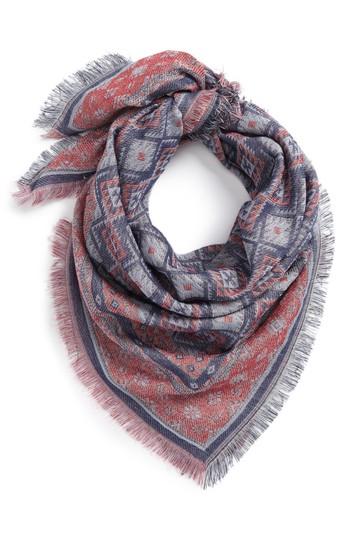 Women's Bp. Western Jacquard Scarf, Size - Blue