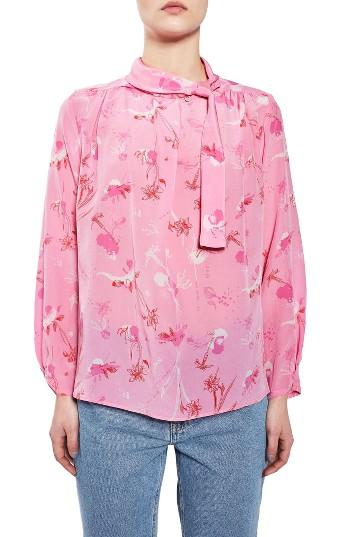 Women's Topshop Boutique He Loves Me Not Silk Blouse