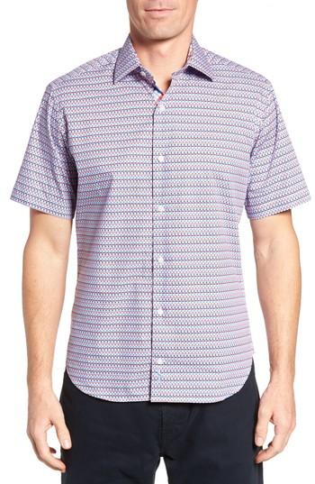 Men's Tailorbyrd Mansura Regular Fit Geo Sport Shirt - Blue