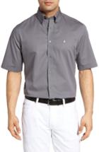 Men's Nordstrom Men's Shop Traditional Fit Short Sleeve Sport Shirt, Size - Grey