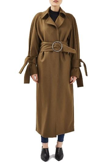Women's Topshop Boutique Tie Sleeve Wool Coat