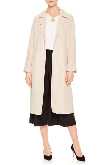 Women's Sandro Esable Notch Collar Coat Us / 34 Fr - Ivory