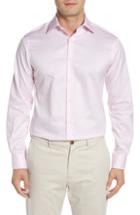 Men's Ike Behar Regular Fit Solid Dress Shirt .5 34/35 - Pink