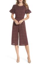 Women's 1901 Cropped Check Jumpsuit - Burgundy