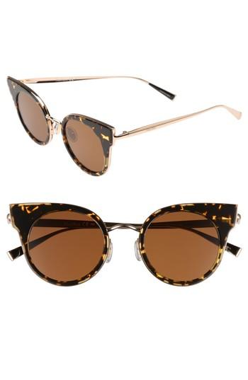 Women's Max Mara Ilde 46mm Cat Eye Sunglasses - Havana Gold
