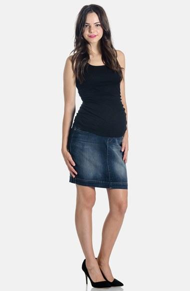 Women's Lilac Clothing Denim Maternity Skirt - Blue