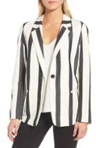 Women's Trouve Stripe Blazer, Size - White