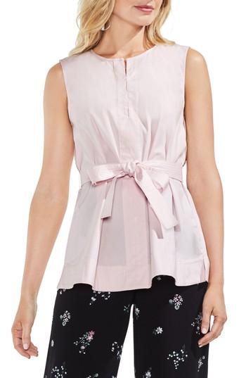 Women's Vince Camuto Belted Poplin Blouse, Size - Pink