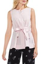 Women's Vince Camuto Belted Poplin Blouse, Size - Pink