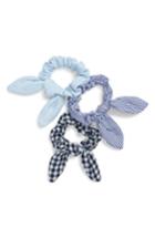 La Double 7 3-pack Knotted Scrunchies, Size - Blue