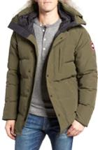 Men's Canada Goose 'carson' Slim Fit Hooded Packable Parka With Genuine Coyote Fur Trim - Green