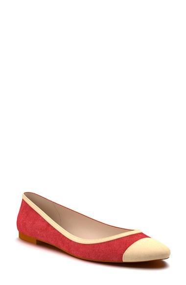 Women's Shoes Of Prey Cap Toe Flat A - Red