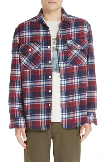 Men's Ovadia & Sons Ian Plaid Flannel Shirt - Blue